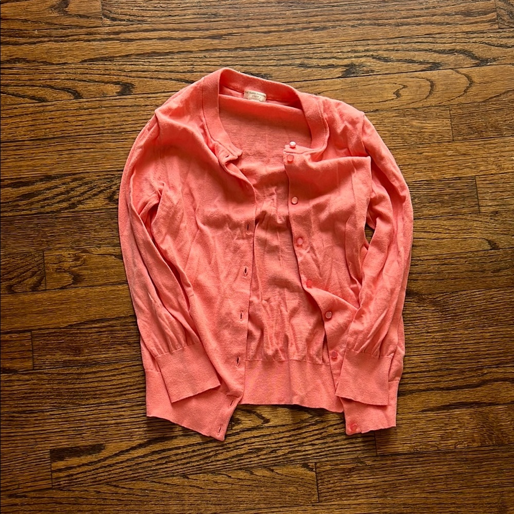 Peach Button-Up Cardigan